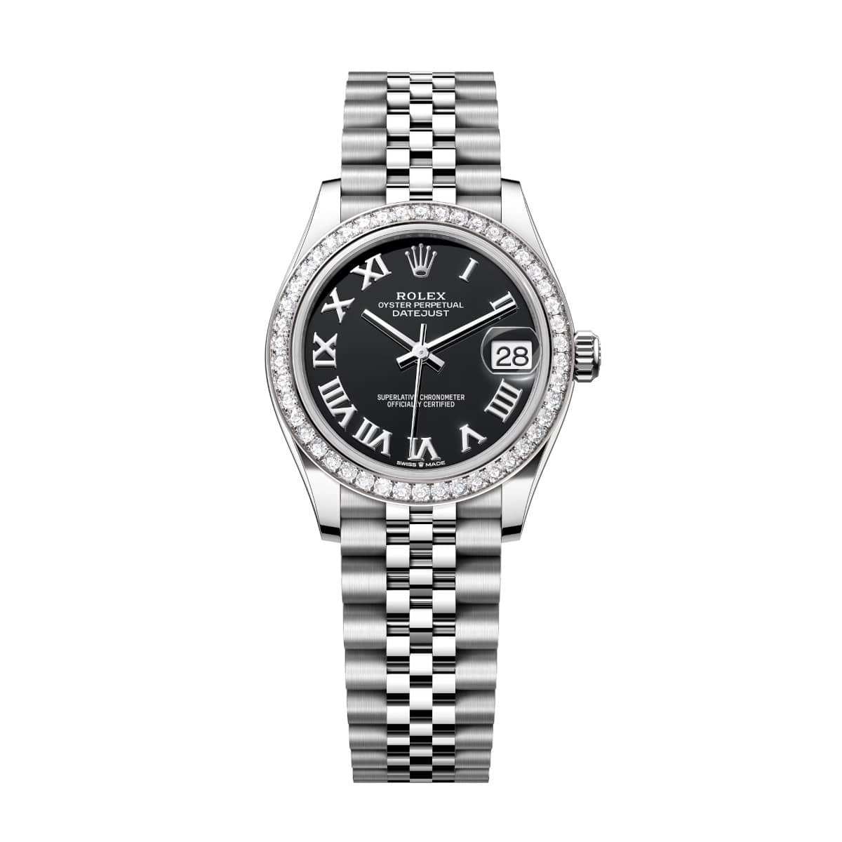 Rolex-278384rbr-0002-blackroman-diamondset-jubilee.jpg Rolex Datejust 278384RBR-0002 Bright Black 31mm Dial Jubilee Watch - Image 1