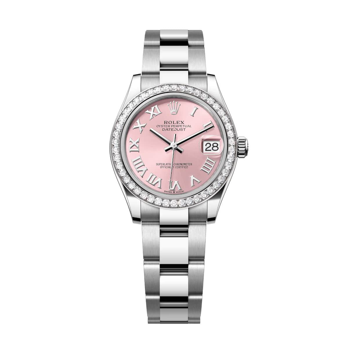 Rolex-278384rbr-0023-pinkroman-diamondset-oyster.jpg Rolex Datejust 278384RBR-0023 Pink 31mm Dial Oyster Watch - Image 1