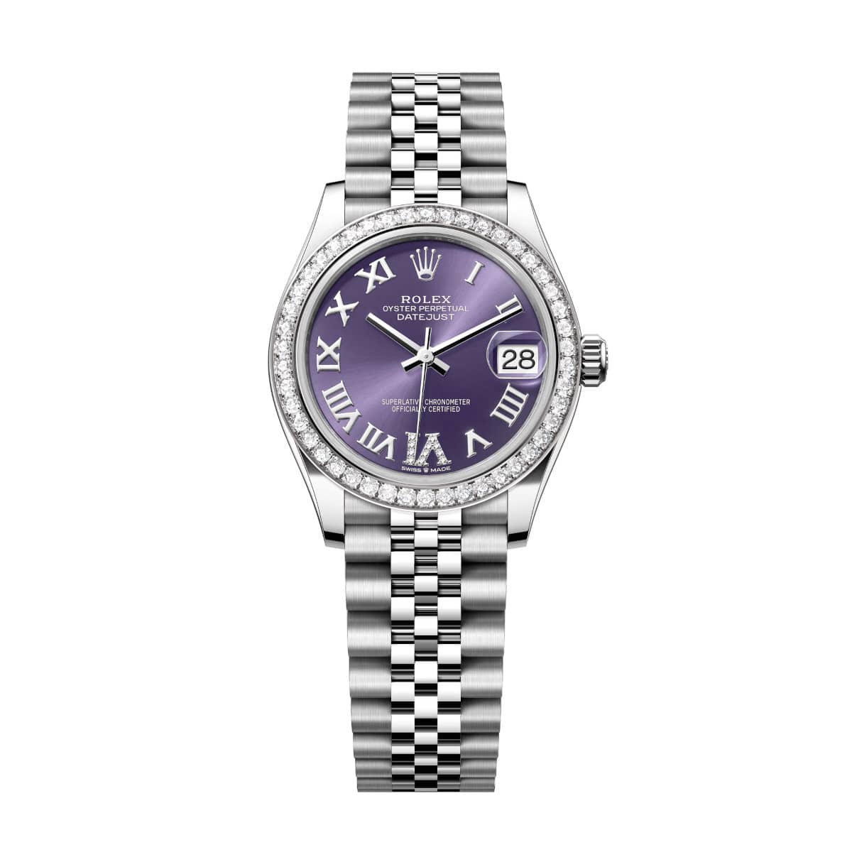 Rolex-278384rbr-0030-aubergineromandiamonds-diamondset-jubilee.jpg Rolex Datejust 278384RBR-0030 Aubergine 31mm Dial Jubilee Watch - Image 1