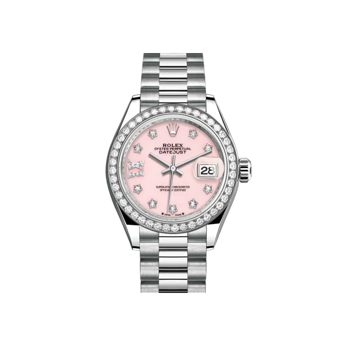 Rolex-279139RBR-pink.jpg Rolex Lady-Datejust 279139RBR Pink Opal Diamond Dial and Diamond Bezel White Gold Bracelet - Image 1