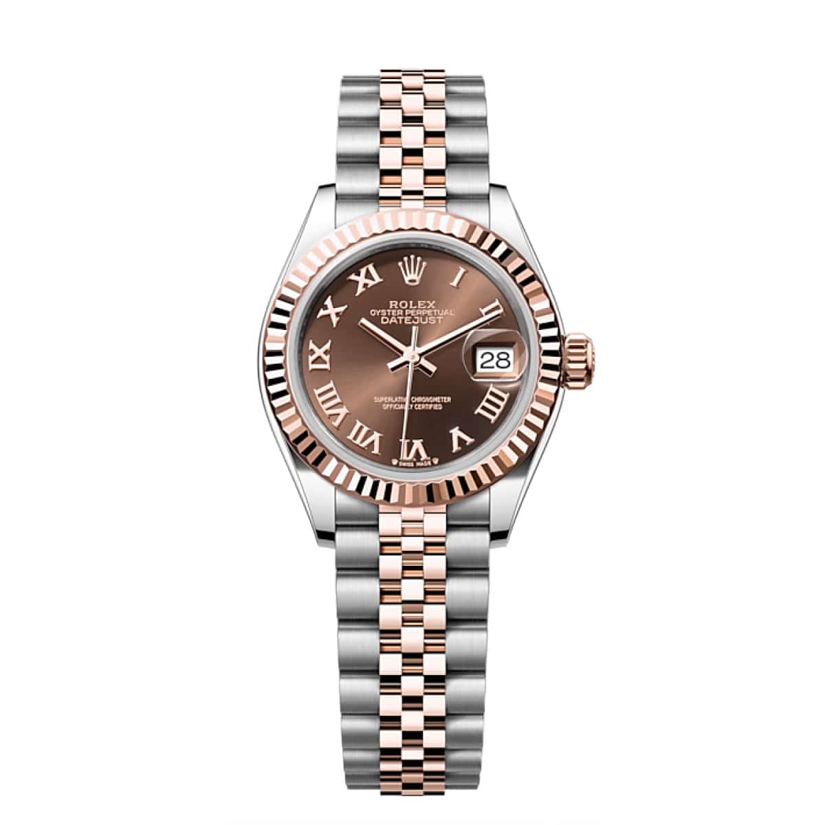Rolex-279171-brown-roman-jub-1.jpg Rolex Lady-Datejust 279171-0009 28mm Chocolate Roman Jubilee Stainless Steel and Rose Gold - Image 1