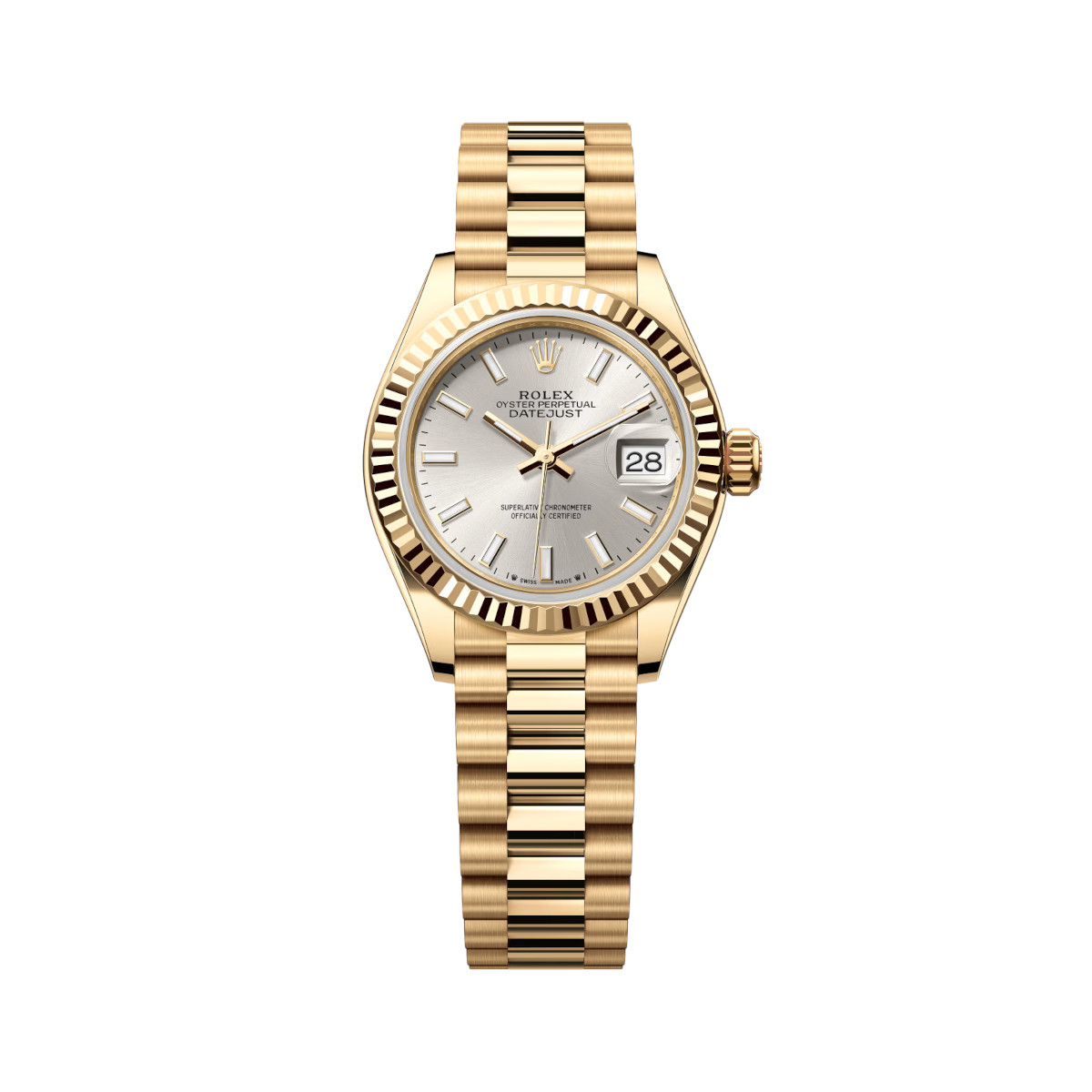 Rolex-279178-0005-silver-fluted-president.jpg Rolex Lady Datejust 279178-0005 Silver Dial - Image 1