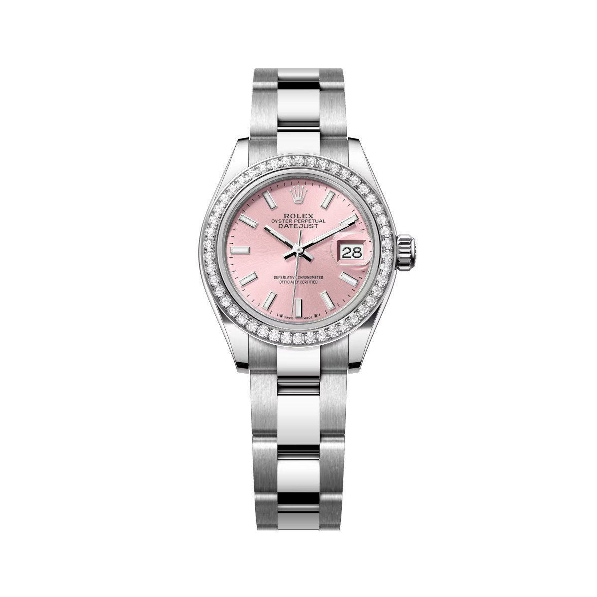 Rolex-279384rbr-0002-pink-diamondset-oyster.jpg Rolex Lady-Datejust 28mm 279384RBR-0002 Pink Dial Oyster Bracelet - Image 1