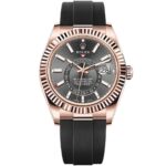 Rolex Sky-Dweller 326235 42mm fluted bezel Rhodium Dial Men’s Watch