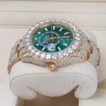 Rolex Sky-Dweller 326938 42mm Aftermarket Green Dial Iced Out Mens Watch - Image 3