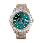 Rolex Sky-Dweller 326938 42mm Aftermarket Green Dial Iced Out Mens Watch