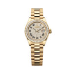 Rolex Lady-Datejust 279138RBR-0029 Paved Diamond 28mm Dial President Bracelet Watch