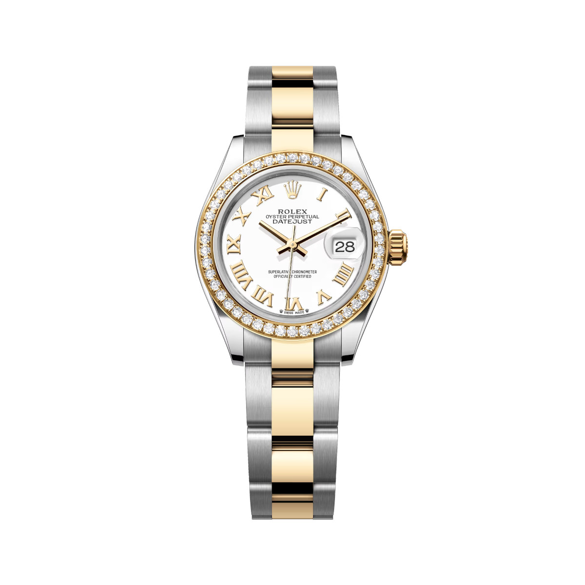Rolex-Lady-Datejust-279383RBR-0024-White-Roman-Dial-Yellow-Rolesor-Oyster-Bracelet.jpg Rolex Lady-Datejust 279383RBR-0024 White Roman Dial Yellow Rolesor Oyster Bracelet - Image 1