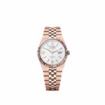 Rolex Land-Dweller 127235-0001 White Honeycomb Dial Everose Jubilee Bracelet