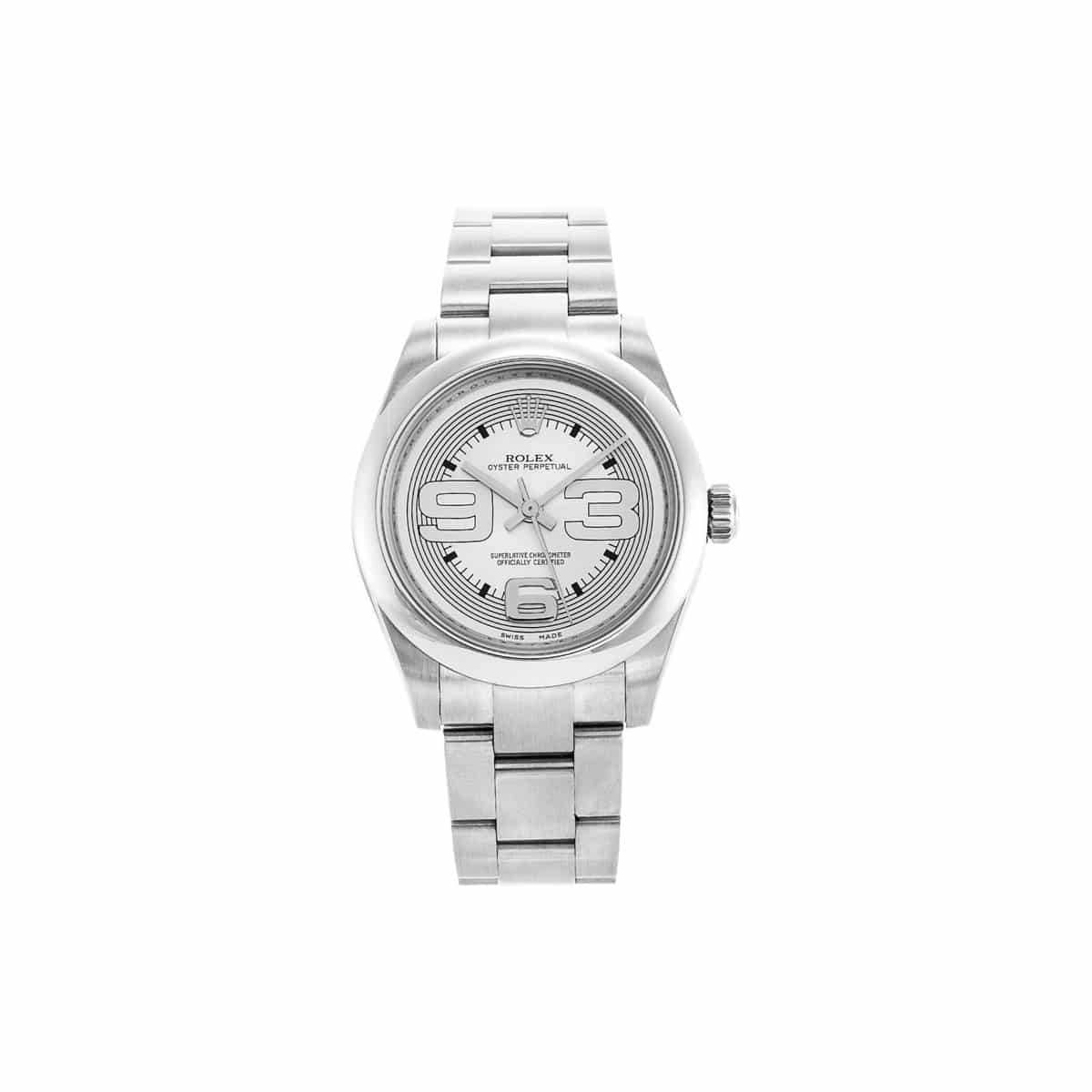 Rolex-Oyster-Perpetual-31-177200-10.jpg Rolex Oyster Perpetual 177200-10 Silver Arabic Dial with Luminescent Markers 31mm Watch - Image 1