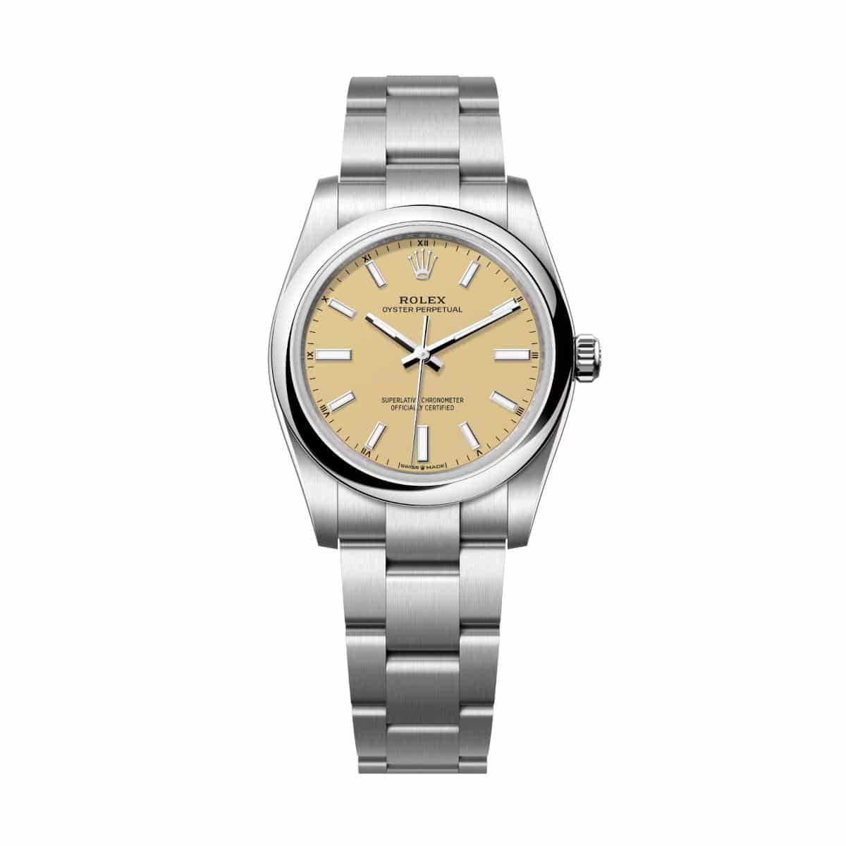 Rolex-Oyster-Perpetual-34-124200-0007-Beige-Dial-Oystersteel-Oyster-Bracelet.jpg Rolex Oyster Perpetual 34 124200-0007 Beige Dial Oystersteel Oyster Bracelet - Image 1