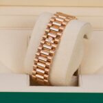 Rolex 218235 Day-Date Black Dial 41mm 18K Rose Gold President Bracelet Watch - Image 7