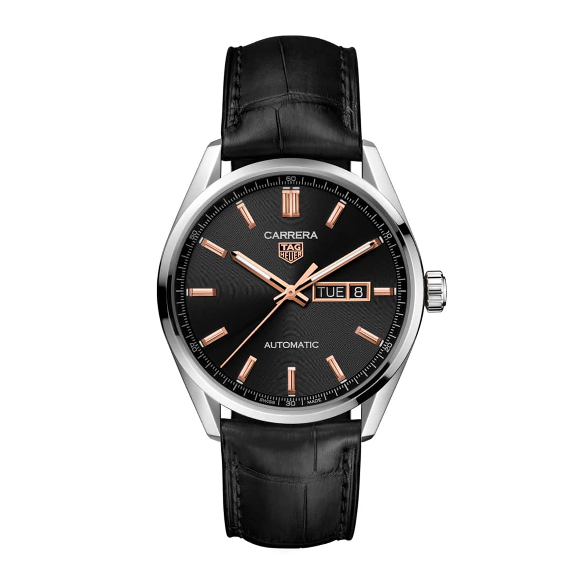Tag-Heuer-WBN2013-stock-1.jpg Tag Heuer Carrera WBN2013 Day-Date Black Dial 41mm Steel Watch - Image 1
