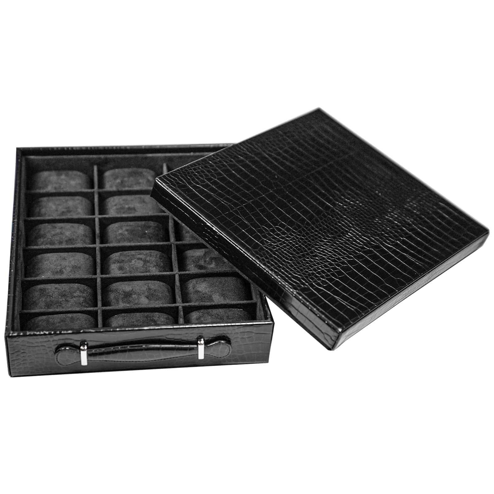 Tray-black-18w.jpg Watch Storage Box/Tray 18 Slots Black - Image 1