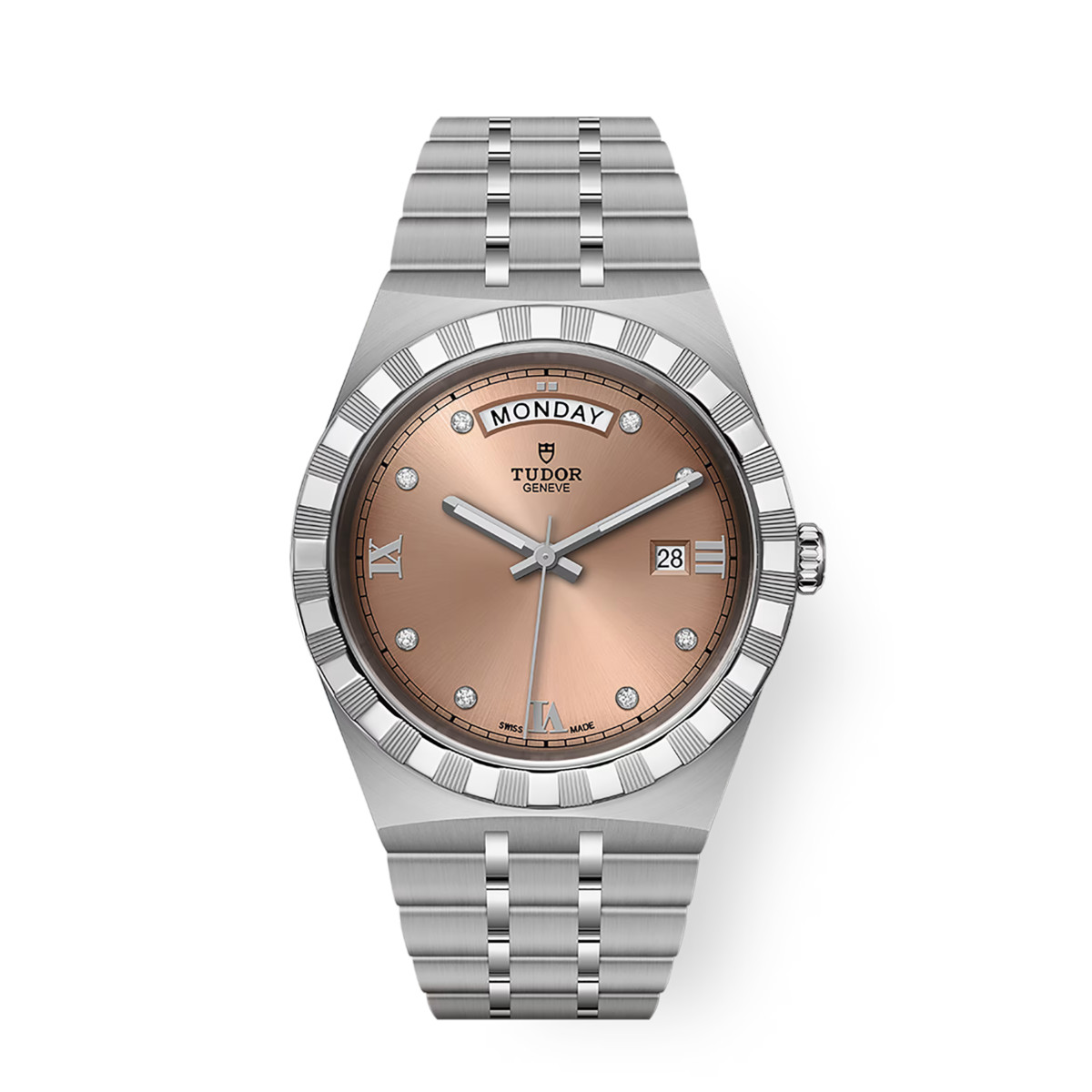 Tudor-Royal-M28600-0011-41mm-Salmon-Diamond-Dial-Steel-Bracelet-Watch.jpg Tudor Royal M28600-0011 41mm Salmon Diamond Dial Steel Bracelet Watch - Image 1