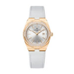 Vacheron Constantin 1225V/000R-B592 Overseas Silver Dial Pink Gold Calfskin Leather