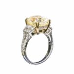 Fancy Yellow Light 18k White Gold Two-Tone Diamond Engagement Ring - Image 3