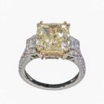 Fancy Yellow Light 18k White Gold Two-Tone Diamond Engagement Ring - Image 2