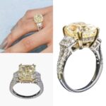 Fancy Yellow Light 18k White Gold Two-Tone Diamond Engagement Ring