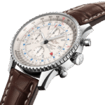 Breitling A24322121G1P1 Navitimer Chronograph GMT 46 Stainless Steel Silver Dial - Image 3