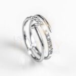 Nail Design Diamond 18K White Gold Women’s 3.07 TCW Ring - Image 2