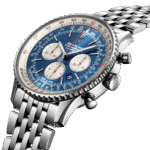 Breitling AB0127211C1A1 Navitimer B01 Chronograph 46 Stainless Steel Aurora Blue Dial Watch - Image 3