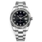 Rolex Datejust 126334-0011 Black Diamond Oyster 41mm Stainless Steel Mens Watch