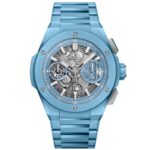 Hublot Big Bang Integrated 40mm Sky Blue Ceramic Watch with Skeleton Dial HUB1710 456.EX.5120.EX