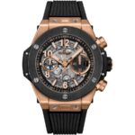Hublot Big Bang Unico 44mm Rose Gold Black Skeleton Chronograph HUB1280 421.OM.1180.RX