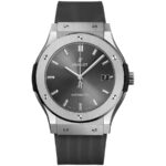 Hublot Classic Fusion Titanium 45mm Grey Dial Rubber Strap Watch HUB1112 511.NX.7071.RX
