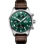 IWC Pilot’s Chronograph IW378005 – 43mm Green Dial & Leather Strap