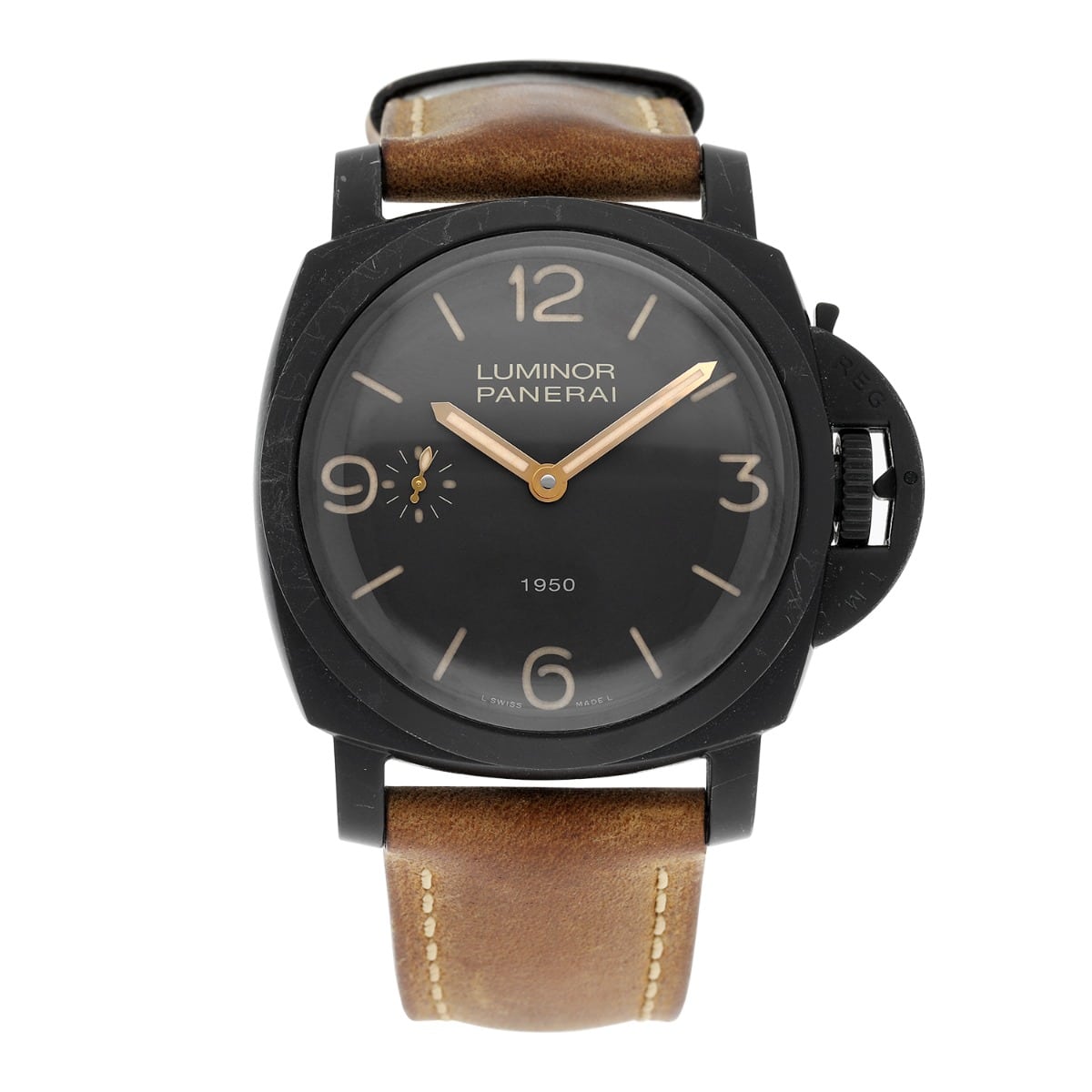 image_1-234.jpg Panerai Luminor 1950 47mm Brown Dial Leather Watch PAM00375 - Image 1