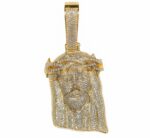 Gold Jesus Pendant With Diamonds