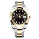 Rolex 126303-0005 Datejust 41mm Black Diamond Oyster Steel and Yellow Gold Mens Watch