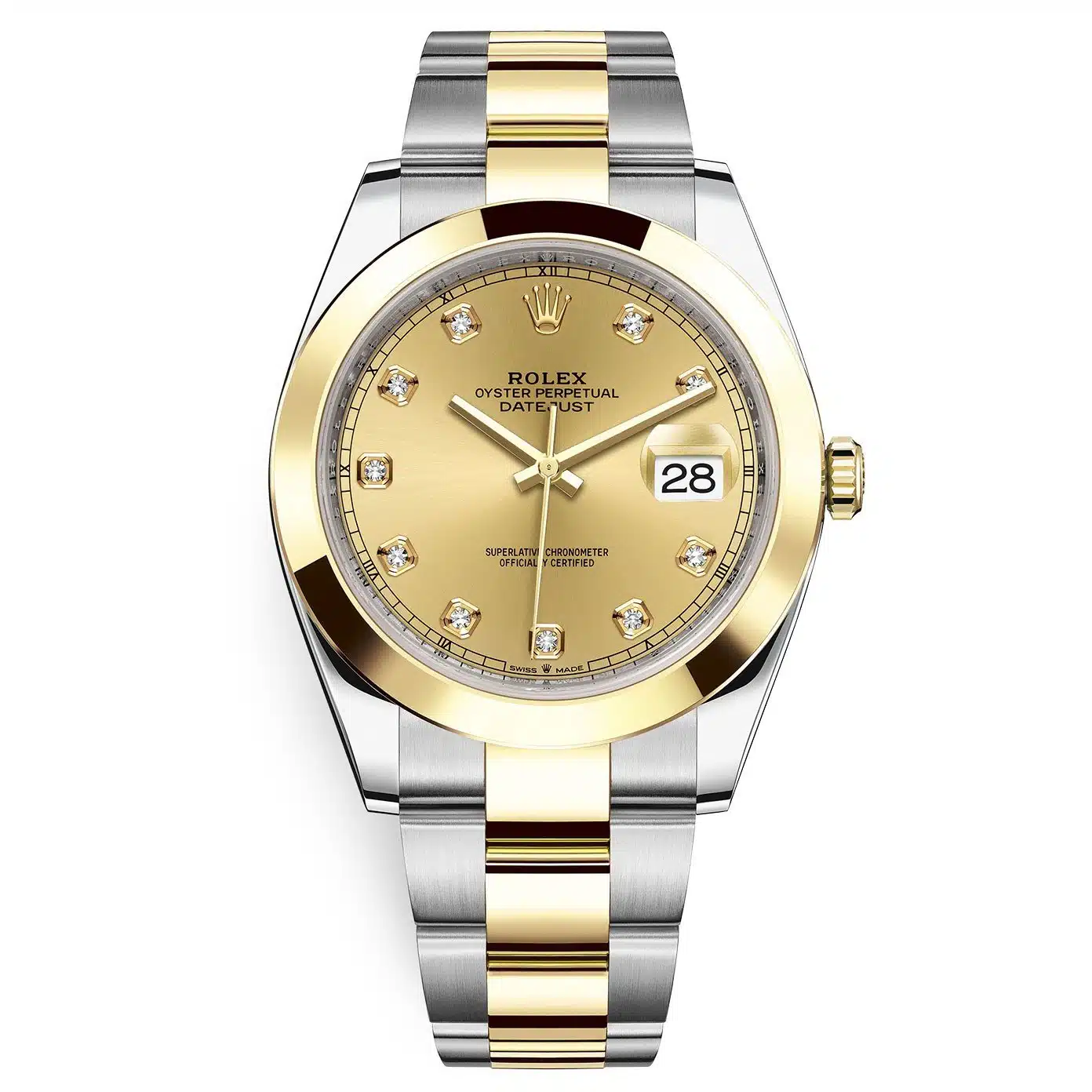 m126303-0011.webp Rolex 126303-0011 Datejust 41mm Champagne Diamond Oyster Steel and Yellow Gold - Image 1
