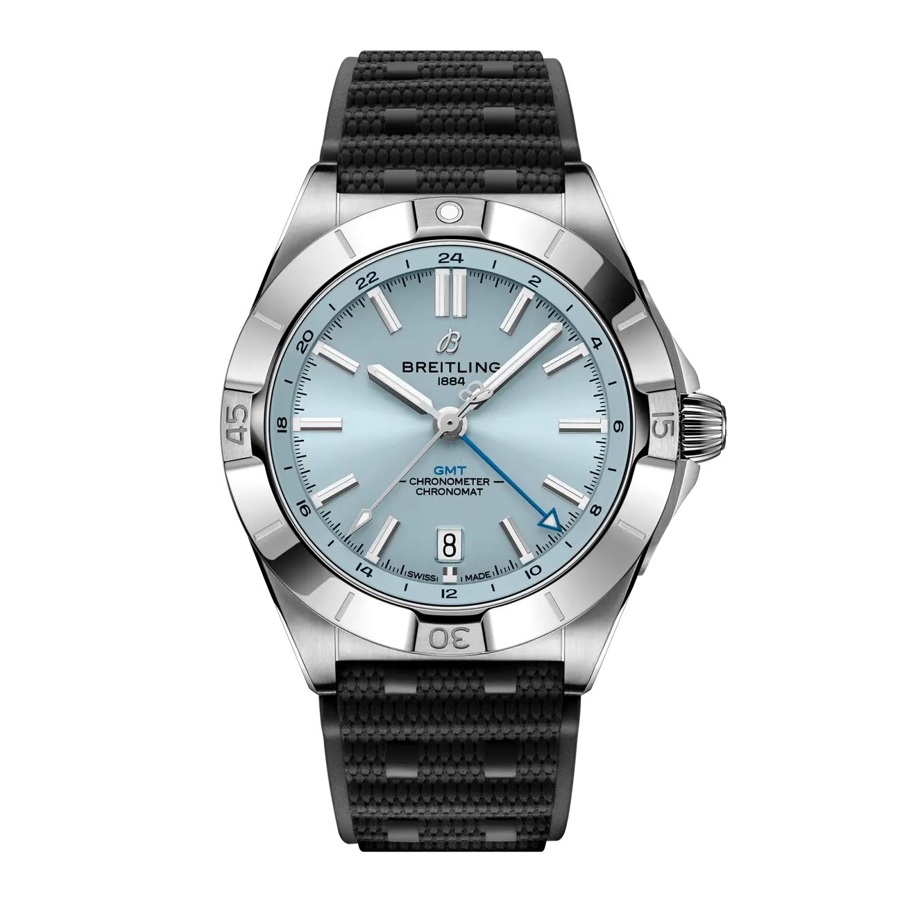 product178-breitling-chronomat-gmt-p32398101c1s2-40mm-blue-dial-platinum-steel-image1.jpg Breitling Chronomat GMT P32398101C1S2 40mm Blue Dial Platinum & Steel - Image 1