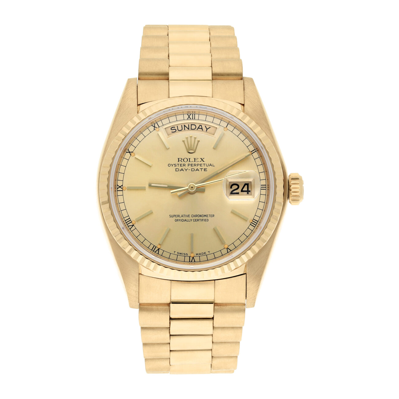 product254-rolex-day-date-18038-36mm-champagne-dial-yellow-gold-image1.jpg Rolex Day-Date 18038 36mm Champagne Dial Yellow Gold - Image 1
