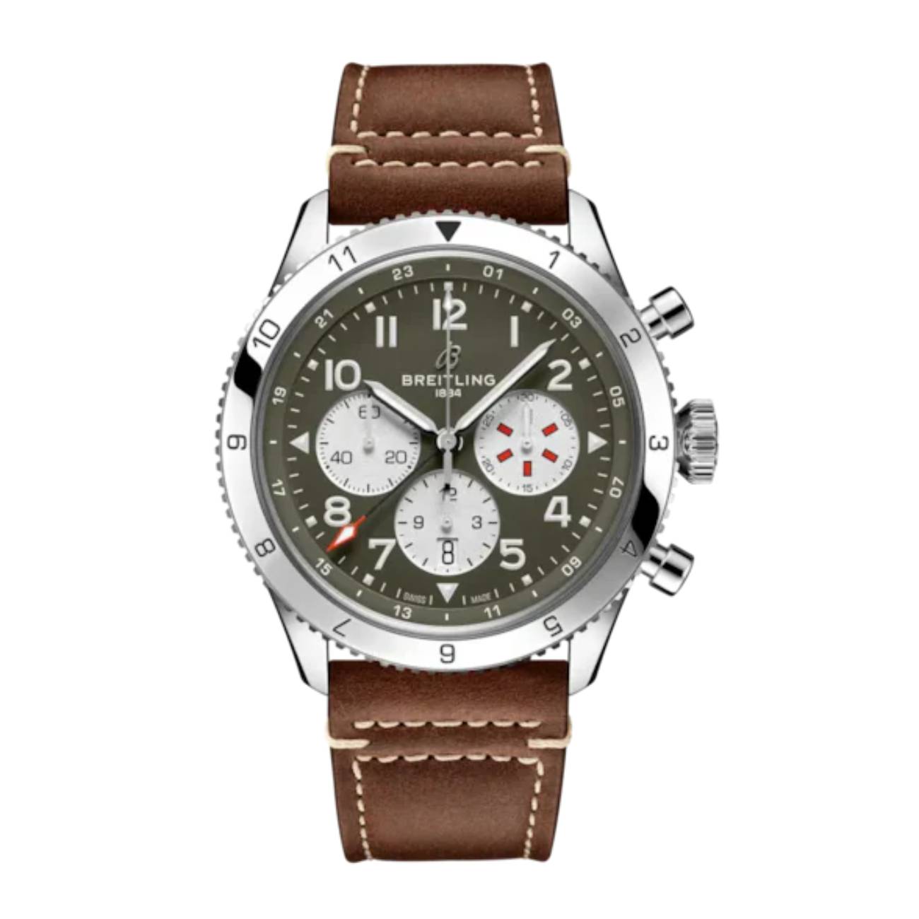 product284-breitling-super-avi-b04-gmt-ab04452a1l1x1-46mm-green-dial-stainless-steel-image1.jpg Breitling Super AVI B04 GMT AB04452A1L1X1 46mm Green Dial Stainless Steel - Image 1