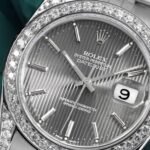 Rolex Datejust 68274 31MM Grey Dial Stainless Steel Diamond Watch