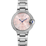 Cartier Ballon Bleu W4BB0037 33MM Diamond Bezel Pink Dial