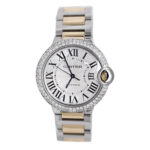 Cartier Ballon Bleu W6920047 36MM Steel Yellow Gold Silver Dial
