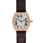 Cartier Tortue W1556360 24MM Rose Gold Silver Dial Ladies Watch