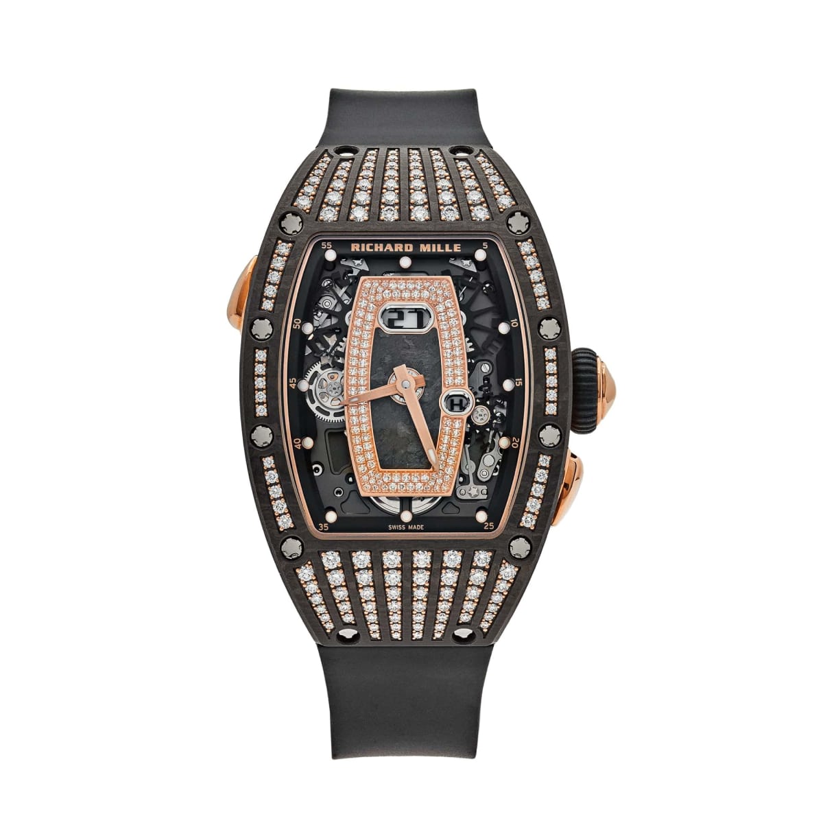 richard-mille-rm-037-black-carbon-1.jpg Richard Mille RM 037 Rose Gold Gem Set Black Carbon Watch - Image 1