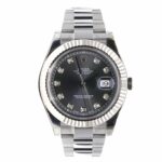 Rolex Datejust ll 116334 41 mm Steel Rhodium Diamond Fluted Bezel