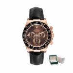 Rolex Daytona 116515LN-0004 Leather Strap Everose Gold Chocolate Dial Black Ceramic Bezel 40mm