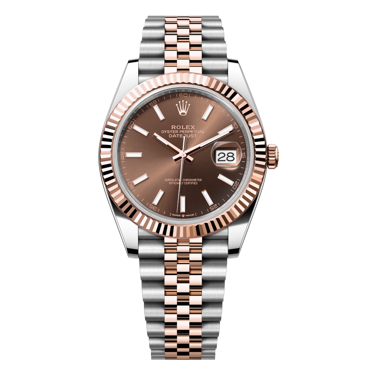 rolex-126331-0002.jpg Rolex Datejust 126331-0002 Chocolate Index Jubilee 41mm Steel and Everose Gold Watch - Image 1