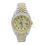 Rolex Datejust 126333 Two-Tone Steel and Yellow Gold Aftermarket Iced Out Diamond Jubilee