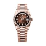 Rolex Day Date 128235 Brown ombré Diamonds Dial