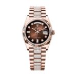 Rolex Day Date 128235-0038 Brown ombré Diamonds Dial & Diamond Bracelet