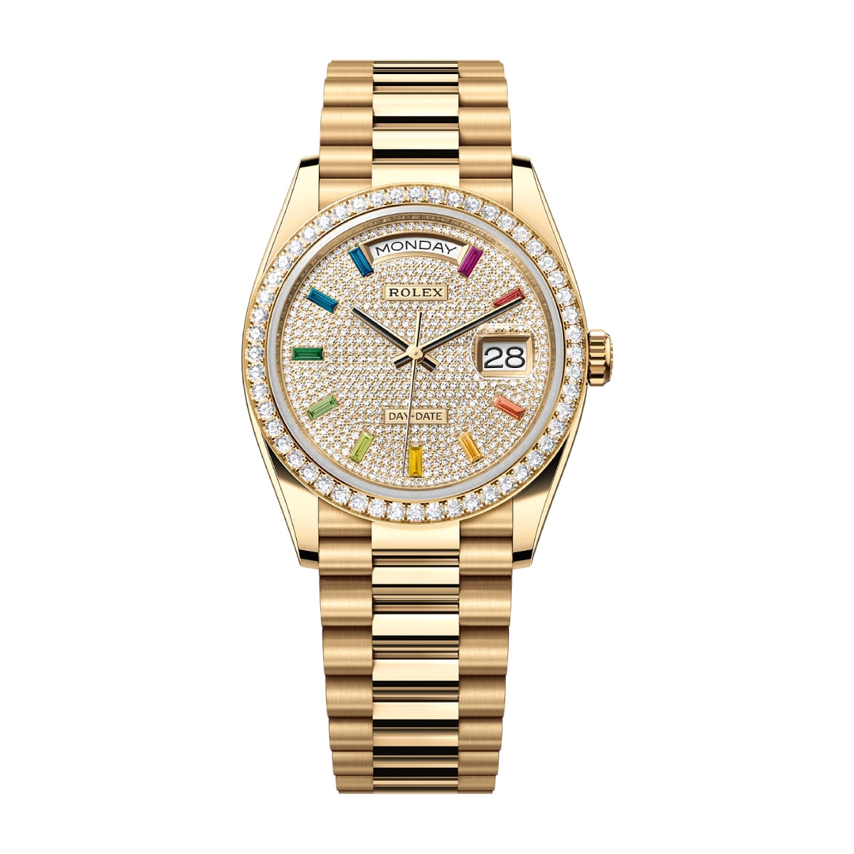 rolex-128348rbr-0030-diamonds-saphires-dial.jpg Rolex Day Date 128348RBR-0030 Diamonds & Sapphires Dial - Image 1